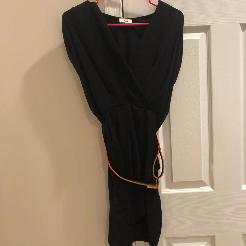 Tobi wrap around dress with orange belt